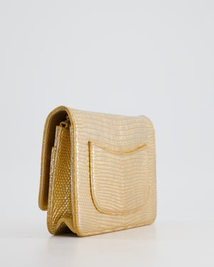 Chanel Metallic Gold Ombre Lizard Wallet on Chain Bag with Gun Metal Hardware