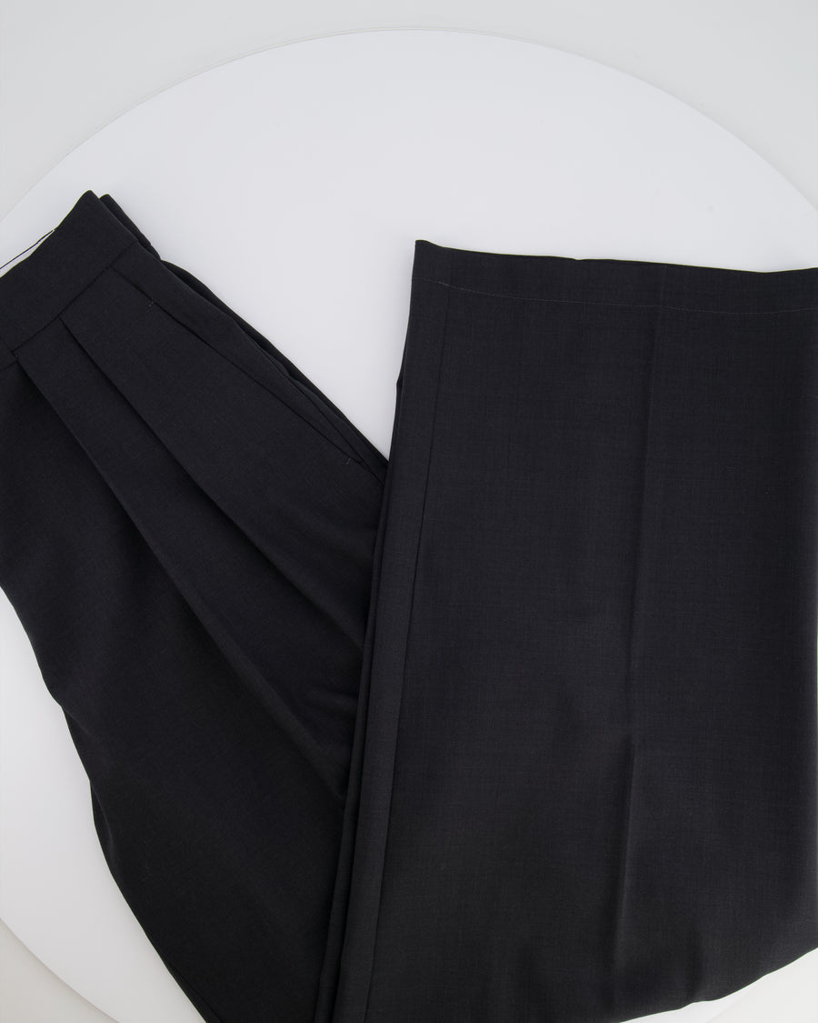 Lesyanebo Dark Grey Wool Tailored Trousers UK 8