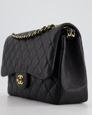 *HOT* Chanel Black Jumbo Classic Double Flap Bag in Caviar Leather with Gold Hardware RRP £9,980