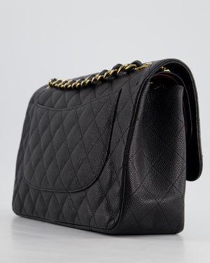 *HOT* Chanel Black Jumbo Classic Double Flap Bag in Caviar Leather with Gold Hardware RRP £9,980