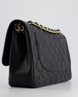 *HOT* Chanel Black Jumbo Classic Double Flap Bag in Caviar Leather with Gold Hardware RRP £9,980