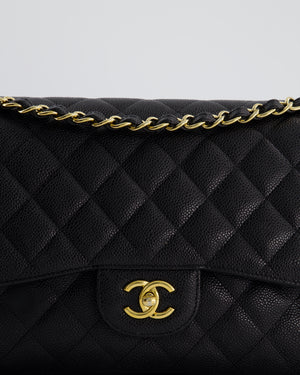 *HOT* Chanel Black Jumbo Classic Double Flap Bag in Caviar Leather with Gold Hardware RRP £9,980