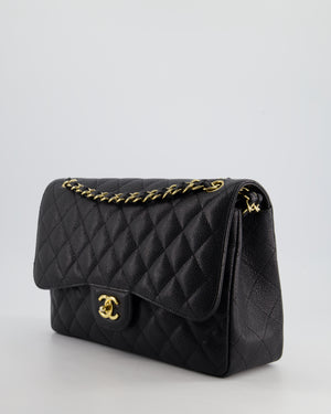 *HOT* Chanel Black Jumbo Classic Double Flap Bag in Caviar Leather with Gold Hardware RRP £9,980