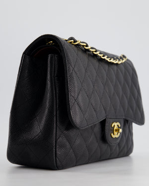 *HOT* Chanel Black Jumbo Classic Double Flap Bag in Caviar Leather with Gold Hardware RRP £9,980