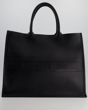 Christian Dior Black Large Leather Book Tote Bag