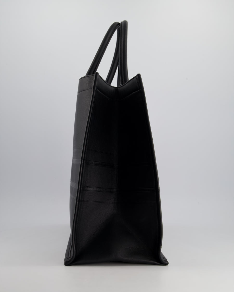 Christian Dior Black Large Leather Book Tote Bag