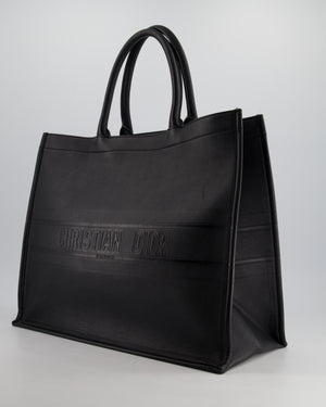 Christian Dior Black Large Leather Book Tote Bag