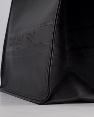 Christian Dior Black Large Leather Book Tote Bag