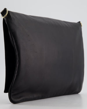 Fendi Black Large Mia Shoulder Bag in Calfskin Leather with Gold Hardware