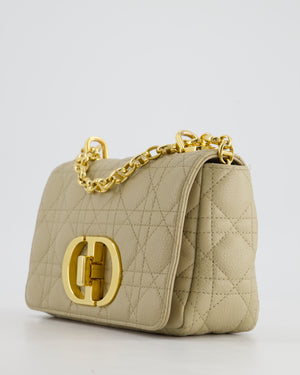 Christian Dior Beige Caro Flap Bag In Supple Cannage Calfskin and Gold Hardware RRP £3,150