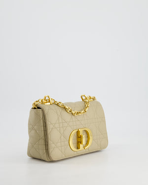 Christian Dior Beige Caro Flap Bag In Supple Cannage Calfskin and Gold Hardware RRP £3,150