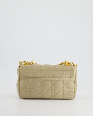 Christian Dior Beige Caro Flap Bag In Supple Cannage Calfskin and Gold Hardware RRP £3,150