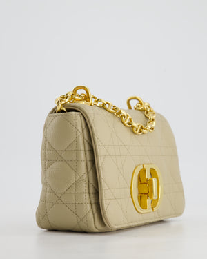 Christian Dior Beige Caro Flap Bag In Supple Cannage Calfskin and Gold Hardware RRP £3,150