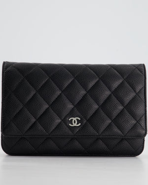 Chanel Black Wallet on Chain in Caviar with Silver Hardware