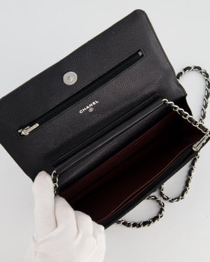 Chanel Black Wallet on Chain in Caviar with Silver Hardware