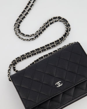 Chanel Black Wallet on Chain in Caviar with Silver Hardware