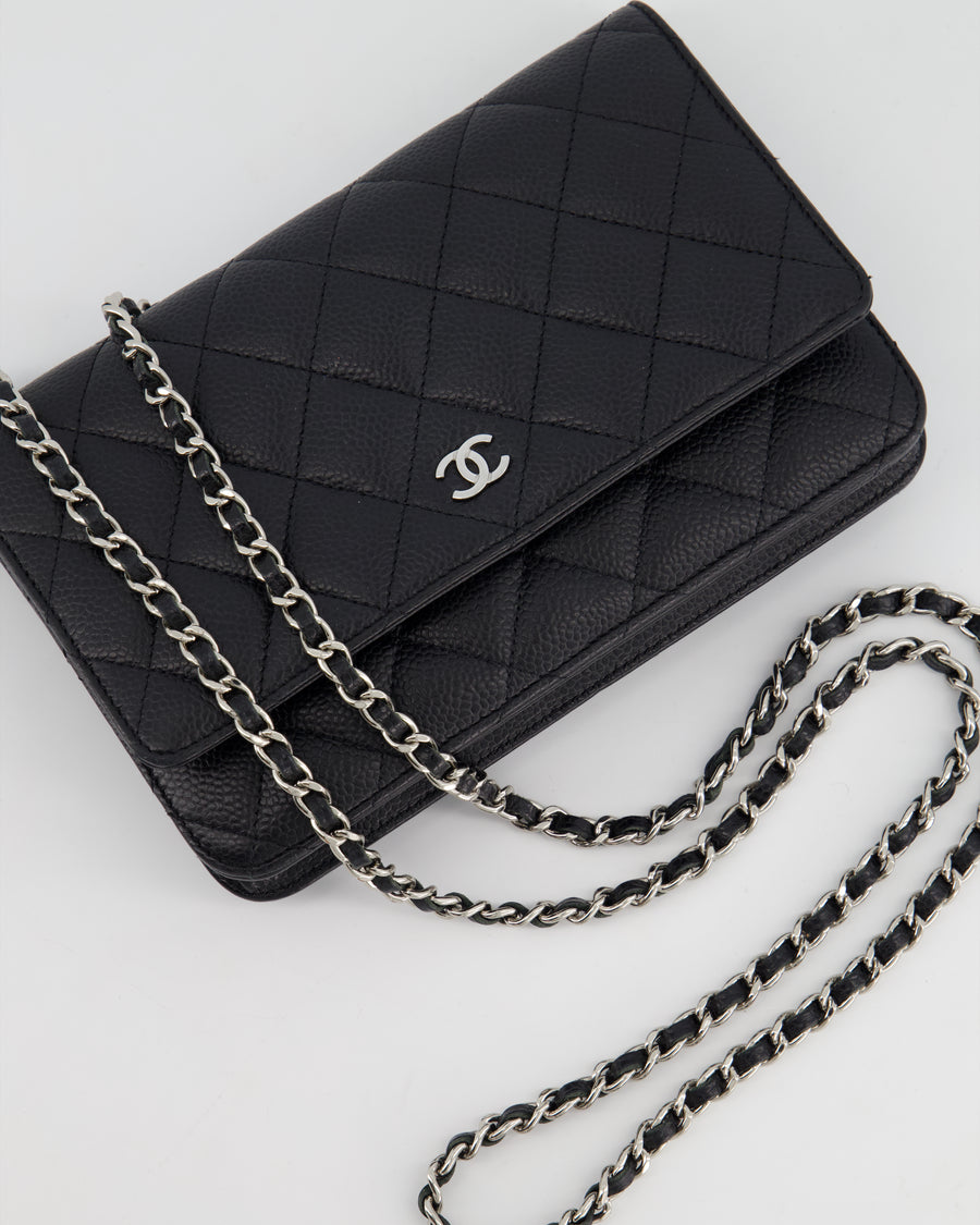 Chanel Black Wallet on Chain in Caviar with Silver Hardware