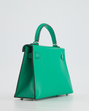 *SUPER HOT* Hermès Mini Kelly II 20cm Bag in Menthe Chèvre Mysore Leather with Palladium Hardware