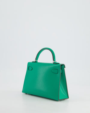 *SUPER HOT* Hermès Mini Kelly II 20cm Bag in Menthe Chèvre Mysore Leather with Palladium Hardware