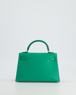 *SUPER HOT* Hermès Mini Kelly II 20cm Bag in Menthe Chèvre Mysore Leather with Palladium Hardware