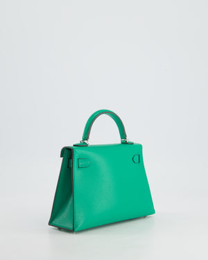 *SUPER HOT* Hermès Mini Kelly II 20cm Bag in Menthe Chèvre Mysore Leather with Palladium Hardware