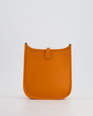 *HOT* Hermès Mini Evelyne Bag in Orange Clemence Leather with Gold Hardware