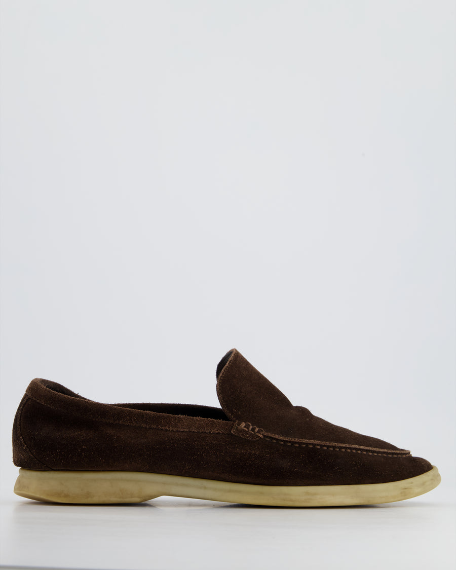 Loro Piana Menswear Brown Suede Summer Walks Size EU 42.5