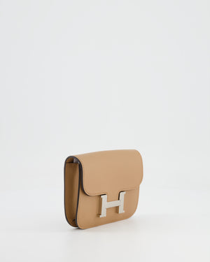 Hermès Constance Slim Belt Wallet Bag in Chai Evercolor Leather with Palladium Hardware