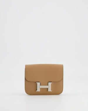 Hermès Constance Slim Belt Wallet Bag in Chai Evercolor Leather with Palladium Hardware