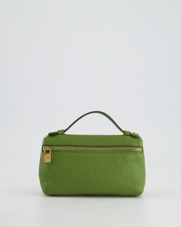 Loro Piana Green Small Extra Pocket Pouch Bag with Gold Hardware