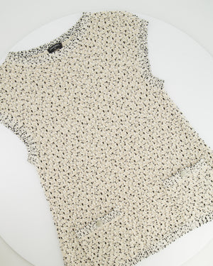 Chanel Beige, White and Black Sleeveless Tweed Top Size FR 38 (UK 10)