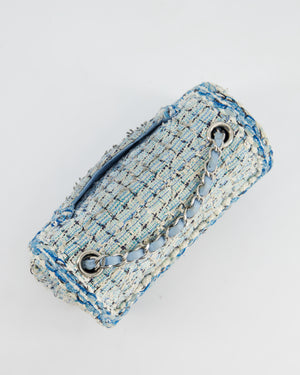 Chanel Mini Rectangular Bag in Blue, Celeste & White Tweed with Silver Hardware