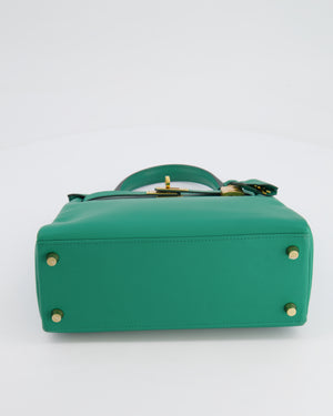 Hermès Kelly 25cm Retourne Bag in Vert Vertigo Swift Leather with Gold Hardware