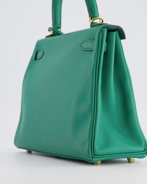 Hermès Kelly 25cm Retourne Bag in Vert Vertigo Swift Leather with Gold Hardware