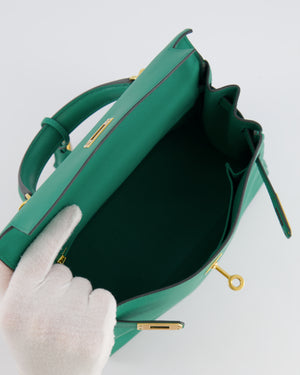 Hermès Kelly 25cm Retourne Bag in Vert Vertigo Swift Leather with Gold Hardware