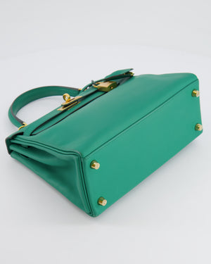 Hermès Kelly 25cm Retourne Bag in Vert Vertigo Swift Leather with Gold Hardware