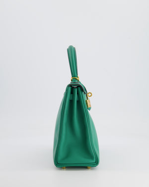 Hermès Kelly 25cm Retourne Bag in Vert Vertigo Swift Leather with Gold Hardware