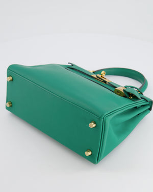 Hermès Kelly 25cm Retourne Bag in Vert Vertigo Swift Leather with Gold Hardware