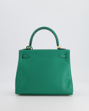 Hermès Kelly 25cm Retourne Bag in Vert Vertigo Swift Leather with Gold Hardware