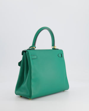 Hermès Kelly 25cm Retourne Bag in Vert Vertigo Swift Leather with Gold Hardware