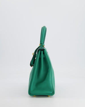 Hermès Kelly 25cm Retourne Bag in Vert Vertigo Swift Leather with Gold Hardware