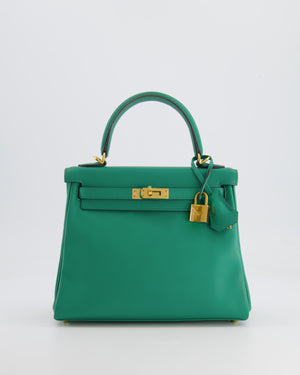 Hermès Kelly 25cm Retourne Bag in Vert Vertigo Swift Leather with Gold Hardware