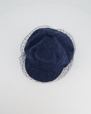 Christian Dior Blue Denim Baker Boy Hat with Mesh Detail Size 57cm