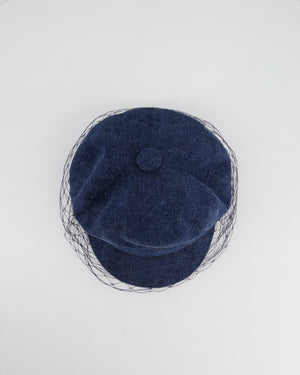 Christian Dior Blue Denim Baker Boy Hat with Mesh Detail Size 57cm