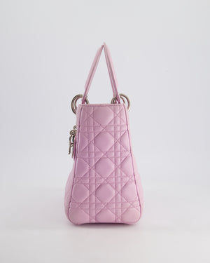 Christian Dior Lilac Medium Lady Dior Bag in Lambskin Leather with Silver Hardware RRP £5,300