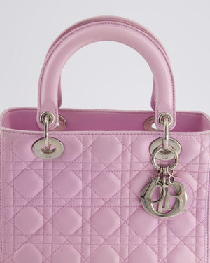 Christian Dior Lilac Medium Lady Dior Bag in Lambskin Leather with Silver Hardware RRP £5,300