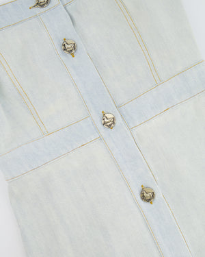 Chanel 18C Light Blue Denim Mini Dress with Button Detail Size FR 38 (UK 10) RRP £2,200