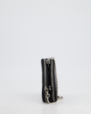 Prada Black Triangular Embellished Satin and Leather Mini-Pouch Bag with Crystals and Removable Straps