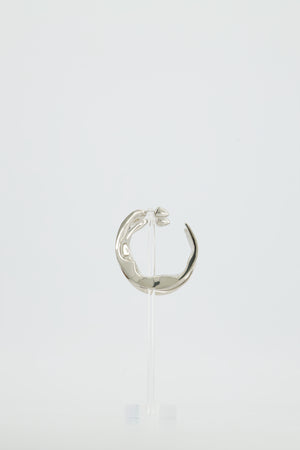 Alaia Fluide Drop Hoop Earrings in Silver