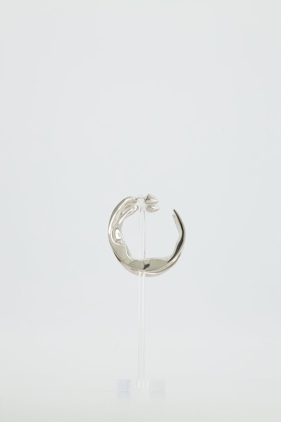 Alaia Fluide Drop Hoop Earrings in Silver